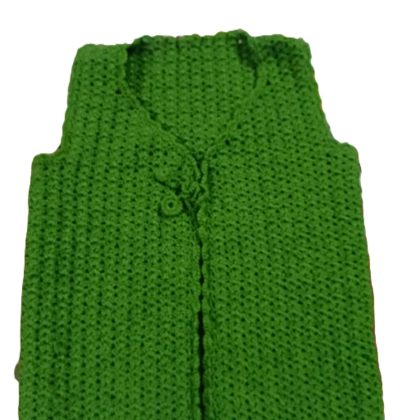 Handmade Woolen Crochet Vest – Green
